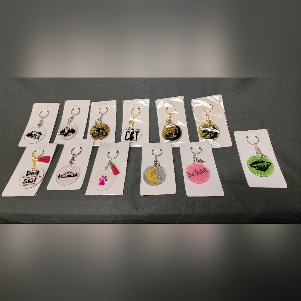 Variety of Custom Made Keychains; Made by Local Vendor